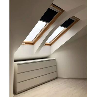 VELUX Roller Opaco negro/aluminio, poliéster - Estor enrollable VELUX Roller Opaco negro/aluminio, poliéster - Estor enrollable
