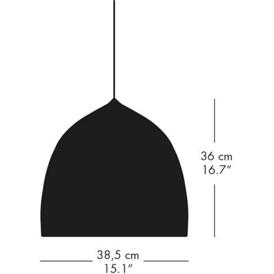 Fritz Hansen Suspence P2 Hengelampe - Svart - 38,5cm Ø Fritz Hansen Suspence P2 Hengelampe - Svart - 38,5cm Ø