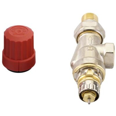 Danfoss Modèle 013G0151 Soupape de Radiateur - Rouge - Pour systèmes à deux tuyaux - Publicité Danfoss Modèle 013G0151 Soupape de Radiateur - Rouge - Pour systèmes à deux tuyaux - Publicité