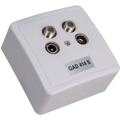 Triax GAD 414 S Steckdose Grau - 4-Loch Antennensteckdose Triax GAD 414 S Steckdose Grau - 4-Loch Antennensteckdose