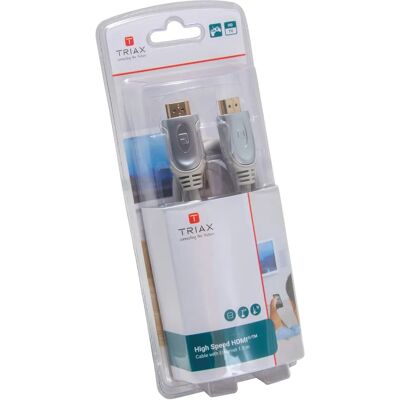 Câble HDMI Triax 370715 - 1,5m, Ethernet, Gris - Câble HDMI Câble HDMI Triax 370715 - 1,5m, Ethernet, Gris - Câble HDMI