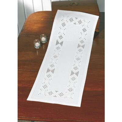 buttinette Kit Hardanger Chemin de Table Classique - Blanc buttinette Kit Hardanger Chemin de Table Classique - Blanc