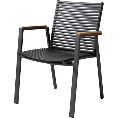 Cinas Trädgårdsstol - Mood Extreme, Stapelbar utomhusstol i aluminium och teak Cinas Trädgårdsstol - Mood Extreme, Stapelbar utomhusstol i aluminium och teak