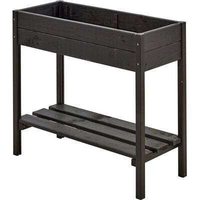 Plus Autoklavierter Kiefernholz Pflanzkasten - 88x37x79cm, Schwarz Plus Autoklavierter Kiefernholz Pflanzkasten - 88x37x79cm, Schwarz