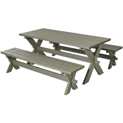 Plus Nostalgi Gartentisch- und Bankset - Klassisches Rustikales Design Plus Nostalgi Gartentisch- und Bankset - Klassisches Rustikales Design