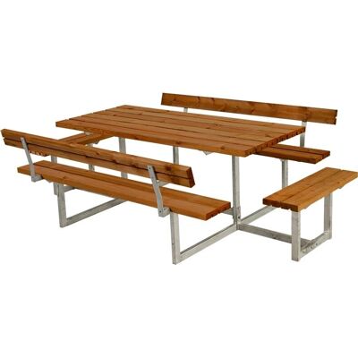 Plus Basic Tuinmeubelset - Teak, Staal, 260cm Plus Basic Tuinmeubelset - Teak, Staal, 260cm