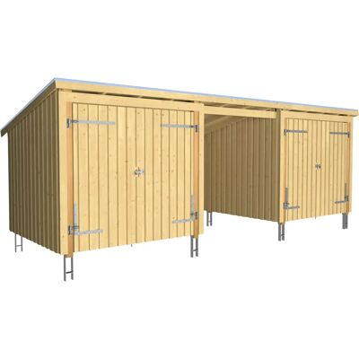 Plus Nordic Multi Gartenhaus - 14 m², Doppeltüren, Natur Plus Nordic Multi Gartenhaus - 14 m², Doppeltüren, Natur