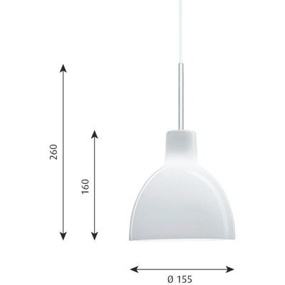 Louis Poulsen Toldbod 155 Glas Pendelleuchte - Elegantes, Weiches Licht Louis Poulsen Toldbod 155 Glas Pendelleuchte - Elegantes, Weiches Licht