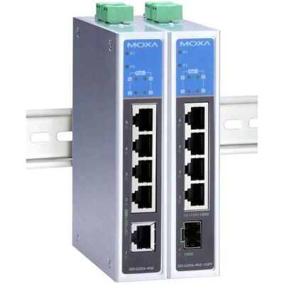 Moxa - EDS-G205A-4PoE-1GSFP-T - PoE Ethernet Switch - Publicité Moxa - EDS-G205A-4PoE-1GSFP-T - PoE Ethernet Switch - Publicité