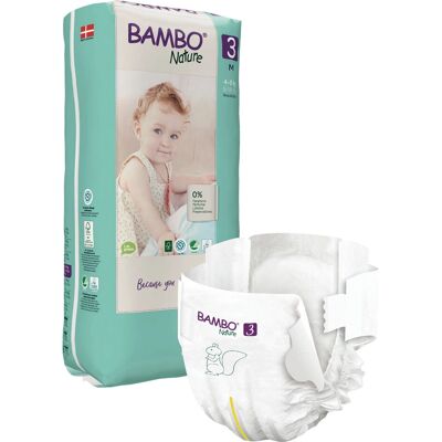 Fraldas Bambo Nature Tamanho 3 - Fraldas ecológicas, 52 unidades Fraldas Bambo Nature Tamanho 3 - Fraldas ecológicas, 52 unidades