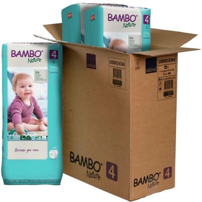 Couches Bambo Nature Taille 4 - Canaux Absorbants - Emballage Recyclable - Publicité Couches Bambo Nature Taille 4 - Canaux Absorbants - Emballage Recyclable - Publicité