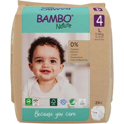 Bambo Nature T4 Diapers - 7-14kg, 24 Units Bambo Nature T4 Diapers - 7-14kg, 24 Units