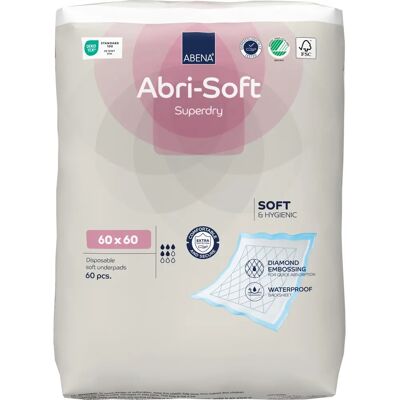 Abena Abri Soft SuperDry 60x60 Bed Pad - Absorbent Incontinence Protection Abena Abri Soft SuperDry 60x60 Bed Pad - Absorbent Incontinence Protection