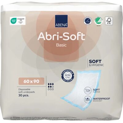 ABENA Abri-Soft Basic Sous-jetons - 60x90cm - Pack de 30 - Publicité ABENA Abri-Soft Basic Sous-jetons - 60x90cm - Pack de 30 - Publicité