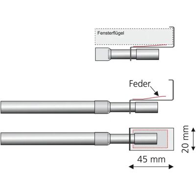 LIEDECO Easy-Fix Gardinenstange 45-75cm Weiß LIEDECO Easy-Fix Gardinenstange 45-75cm Weiß
