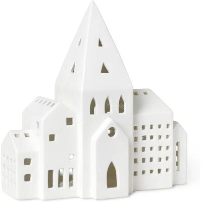 Kähler Urbania City White Candle Holder - Modern Architecture Kähler Urbania City White Candle Holder - Modern Architecture