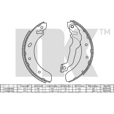 NK 2725537 Kit Manganelli Freno - Freno a Tamburo NK 2725537 Kit Manganelli Freno - Freno a Tamburo