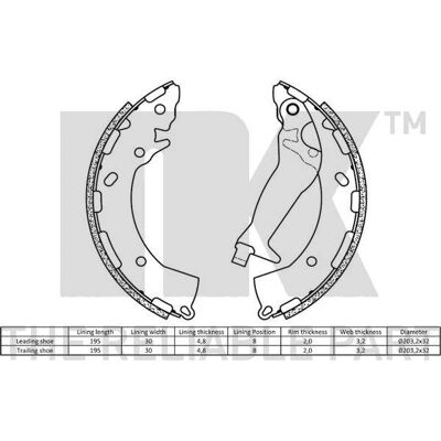 Kit Mâchoires Freno NK - Hyundai, Kia - 2734789 Kit Mâchoires Freno NK - Hyundai, Kia - 2734789