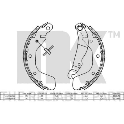 NK Modell 2736797 Bremsbackensatz hinten - Bremsbackensatz für Opel Astra, Corsa, Kadett, Tigra NK Modell 2736797 Bremsbackensatz hinten - Bremsbackensatz für Opel Astra, Corsa, Kadett, Tigra