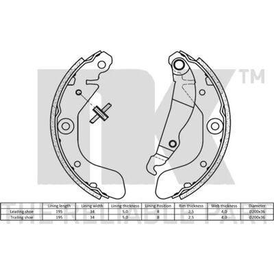 Chevrolet 95017074 Rear Brake Shoes Set - Brake Shoes Set Chevrolet 95017074 Rear Brake Shoes Set - Brake Shoes Set