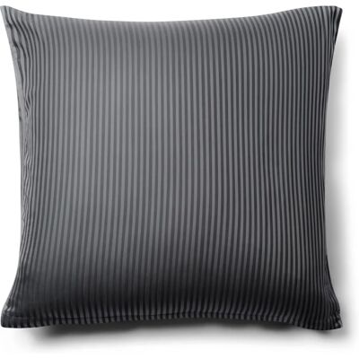 Gråt pudebetræk i egyptisk bomuldssatin 60x63 cm - Jacquardstriber Gråt pudebetræk i egyptisk bomuldssatin 60x63 cm - Jacquardstriber