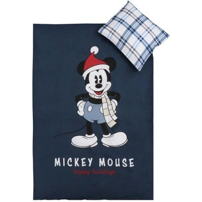 Lisens Mickey Mouse - Jule sengesett blå - 100x140 cm Lisens Mickey Mouse - Jule sengesett blå - 100x140 cm