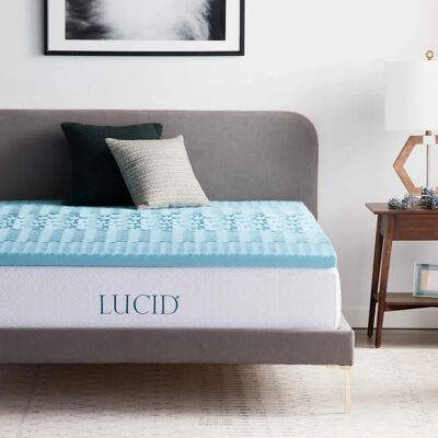 LUCID Memory Foam Gel Topper - Zone Support - 5cm - 90x200cm LUCID Memory Foam Gel Topper - Zone Support - 5cm - 90x200cm