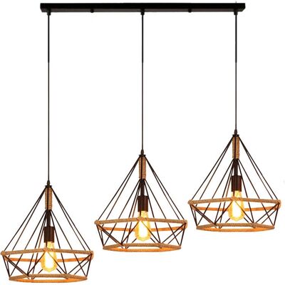 WOTTES Moderner Diamantkäfig Pendel - 3 Lampen WOTTES Moderner Diamantkäfig Pendel - 3 Lampen