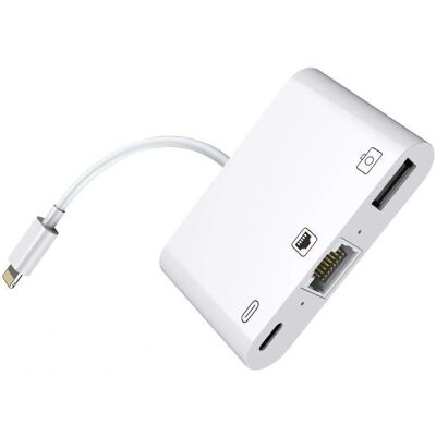 MicroConnect Lightning Hub - iPhone / iPad - RJ45, USB, Lightning - Weiß MicroConnect Lightning Hub - iPhone / iPad - RJ45, USB, Lightning - Weiß