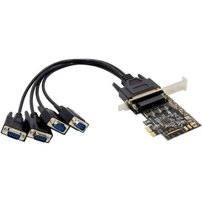Microconnect PCIe 4S DB9 RS232 Seriell Kort - Svart Microconnect PCIe 4S DB9 RS232 Seriell Kort - Svart