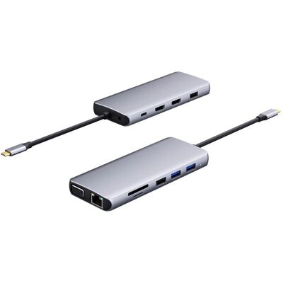 eSTUFF USB-C 12-in-1 Hub - USB-Hub für Laptop & Tablet eSTUFF USB-C 12-in-1 Hub - USB-Hub für Laptop & Tablet