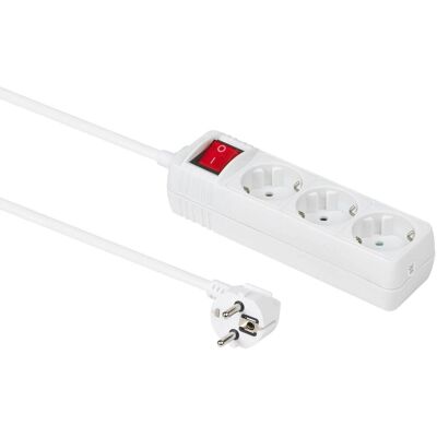 Microconnect GRU0033WS strømskinne - 3m, 3 uttak Microconnect GRU0033WS strømskinne - 3m, 3 uttak