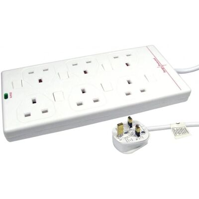 Microconnect GRU006WUK-SWITCH Power Extension - 6 Outlets, 2m, White Microconnect GRU006WUK-SWITCH Power Extension - 6 Outlets, 2m, White
