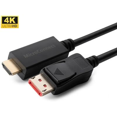 MicroConnect 4K DisplayPort til HDMI Adapter - 1 m - Sort MicroConnect 4K DisplayPort til HDMI Adapter - 1 m - Sort