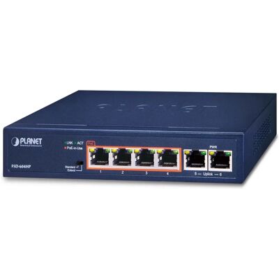 PLANET - 4-Port 10/100TX 802.3at POE - Unmanaged - Switch PLANET - 4-Port 10/100TX 802.3at POE - Unmanaged - Switch