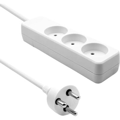 MicroConnect Multiplug 3 Prises 5M Blanc - Multiprise - Publicité MicroConnect Multiplug 3 Prises 5M Blanc - Multiprise - Publicité