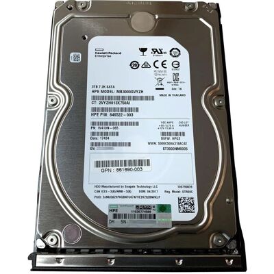 Hewlett Packard Enterprise 3TB 7200 U/min SATA 6 Gbit/s 3,5" HDD Hewlett Packard Enterprise 3TB 7200 U/min SATA 6 Gbit/s 3,5" HDD