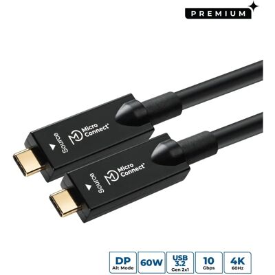 Microconnect USB C 10m Aktives Optisches Kabel - Schwarz Microconnect USB C 10m Aktives Optisches Kabel - Schwarz