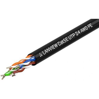 Kabel sieciowy Lanview LVN122149 - 305 m, Cat5e U/UTP, Czarny Kabel sieciowy Lanview LVN122149 - 305 m, Cat5e U/UTP, Czarny