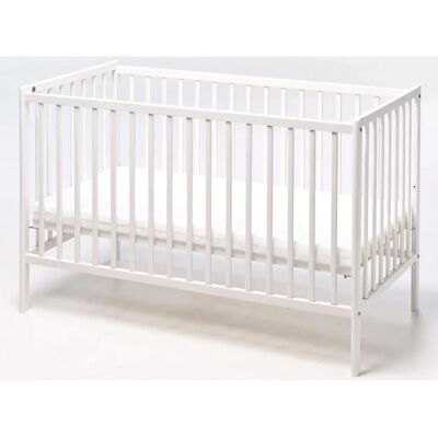 BABYTROLD Baby Bett - Weiß - Höhenverstellbar - Sicher für Babys BABYTROLD Baby Bett - Weiß - Höhenverstellbar - Sicher für Babys