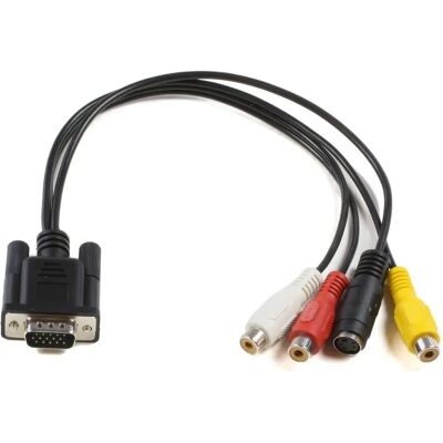 MicroConnect VGA S-Video RCA Sovitin - 0,3 m - Videojohto MicroConnect VGA S-Video RCA Sovitin - 0,3 m - Videojohto