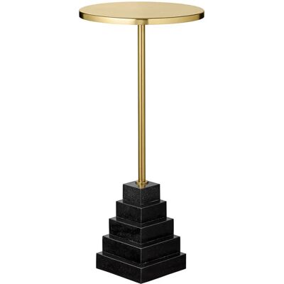 Table d'appoint Solum de AYTM - Design géométrique - Or - Granit noir - Publicité Table d'appoint Solum de AYTM - Design géométrique - Or - Granit noir - Publicité