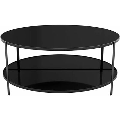 AYTM Fumi Table Basse Ronde en Verre et Acier 90cm - Publicité AYTM Fumi Table Basse Ronde en Verre et Acier 90cm - Publicité