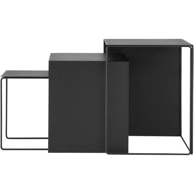 Ferm Living - Verschachtelte Metall-Couchtische - Schwarz - Set aus 3 Ferm Living - Verschachtelte Metall-Couchtische - Schwarz - Set aus 3