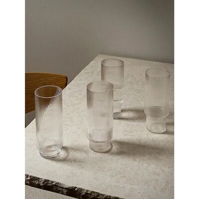 ferm LIVING Ripple Longdrink-Gläser - 4er-Set - Klar ferm LIVING Ripple Longdrink-Gläser - 4er-Set - Klar