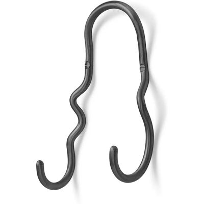 Ferm Living - Gancio Curvature Doppio - Ottone nero - Appendiabiti a parete Ferm Living - Gancio Curvature Doppio - Ottone nero - Appendiabiti a parete