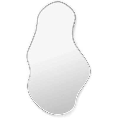Specchio grande Pond di ferm LIVING - Ispirato all'acqua, cromo scuro - 110cm Specchio grande Pond di ferm LIVING - Ispirato all'acqua, cromo scuro - 110cm