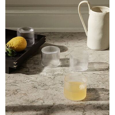Ferm Living Ripple Lave Glass - Sett med 4 vannglass 20cl Ferm Living Ripple Lave Glass - Sett med 4 vannglass 20cl