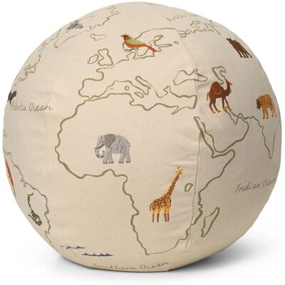 Puff The World di Ferm Living - Bianco - Cotone Biologico - Unisex Puff The World di Ferm Living - Bianco - Cotone Biologico - Unisex