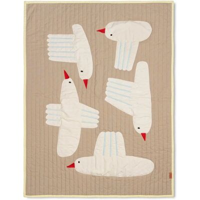 Ferm Living - Quiltet teppe Bird 80x110 cm - Beige - GOTS-sertifisert økologisk bomull Ferm Living - Quiltet teppe Bird 80x110 cm - Beige - GOTS-sertifisert økologisk bomull